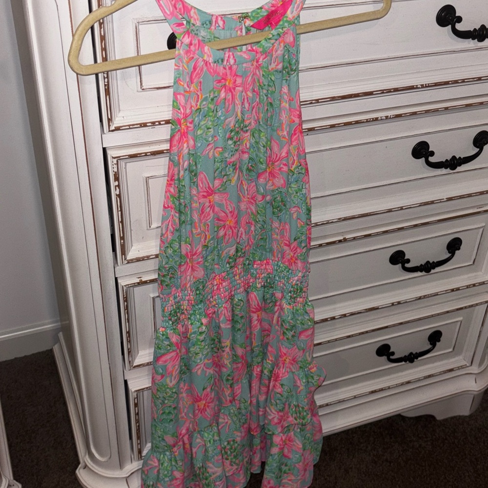 Lilly Pulitzer Pink and Green Floral Dress